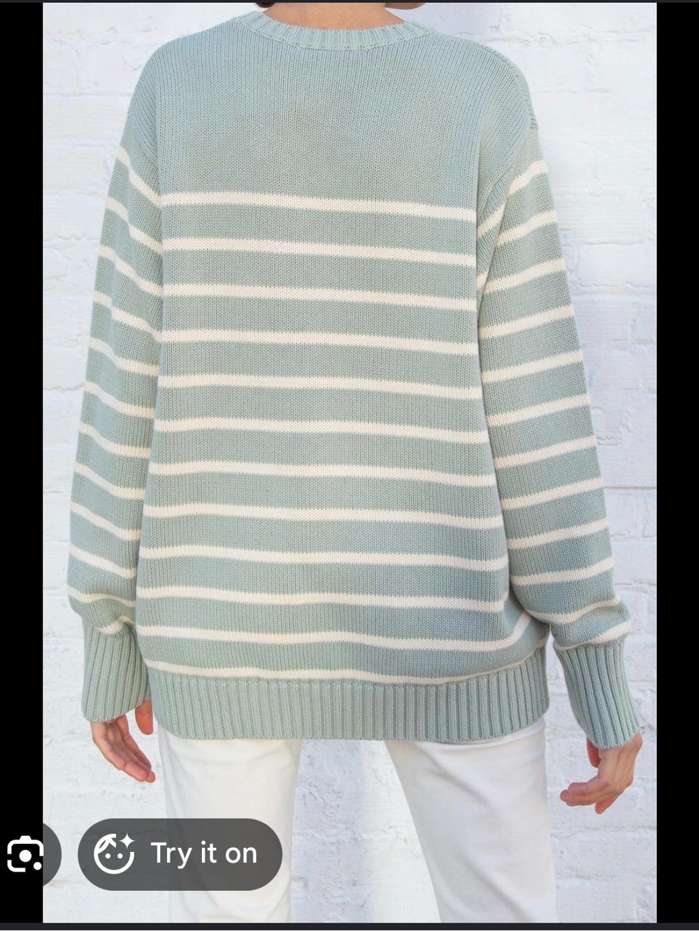 Brandy melville briana thin striped cotton crewneck sweater